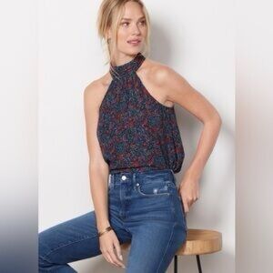 Evereve Margo Halter Top Small Floral Sleeveless